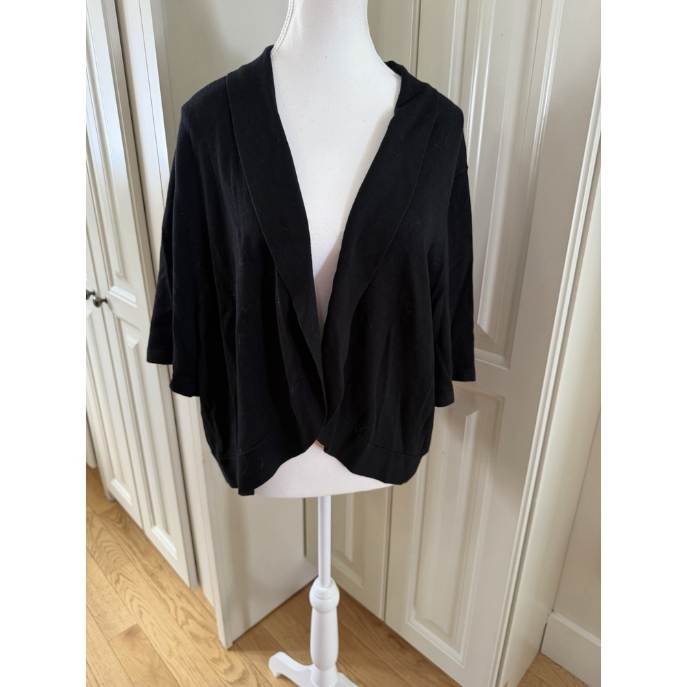 Catherines‎ Black Open Front Cardigan 4X Plus Oversized Minimalist Chic NWT